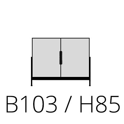 W 103 cm H 85 cm 2 doors