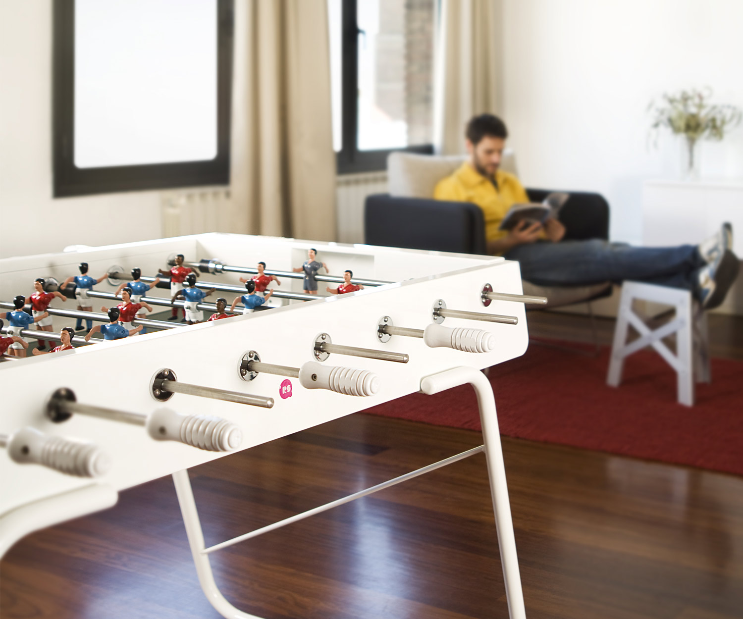 Exclusive RS Barcelona RS#3 Design foosball table white RAL9010