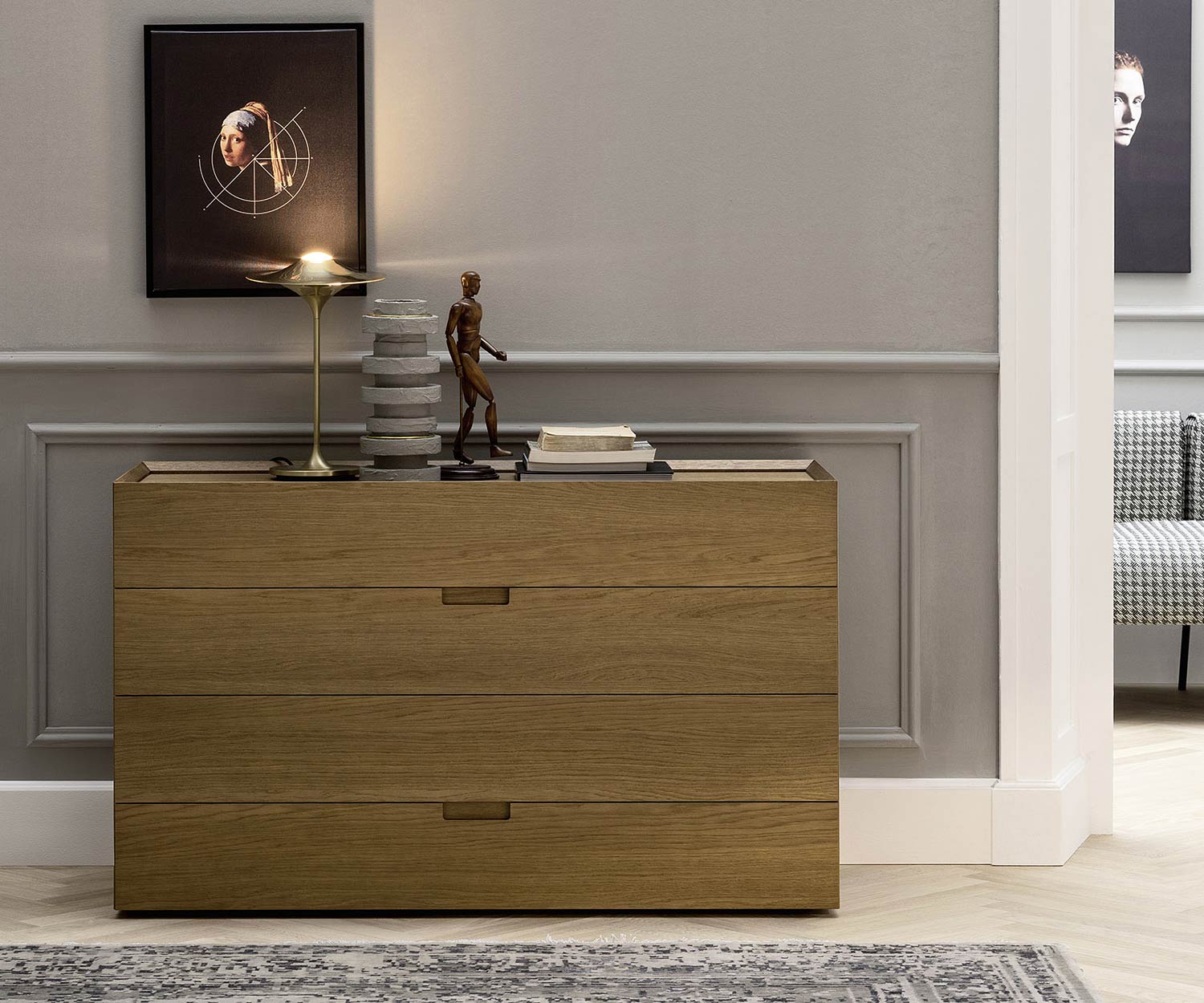 Exclusive Novamobili Oak design chest of drawers Quarantacinque