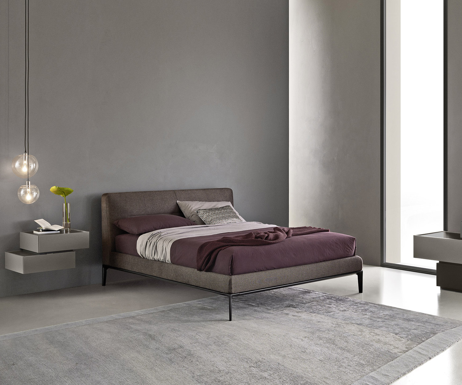 Comfortable Livitalia Design Dorian bed on narrow legs