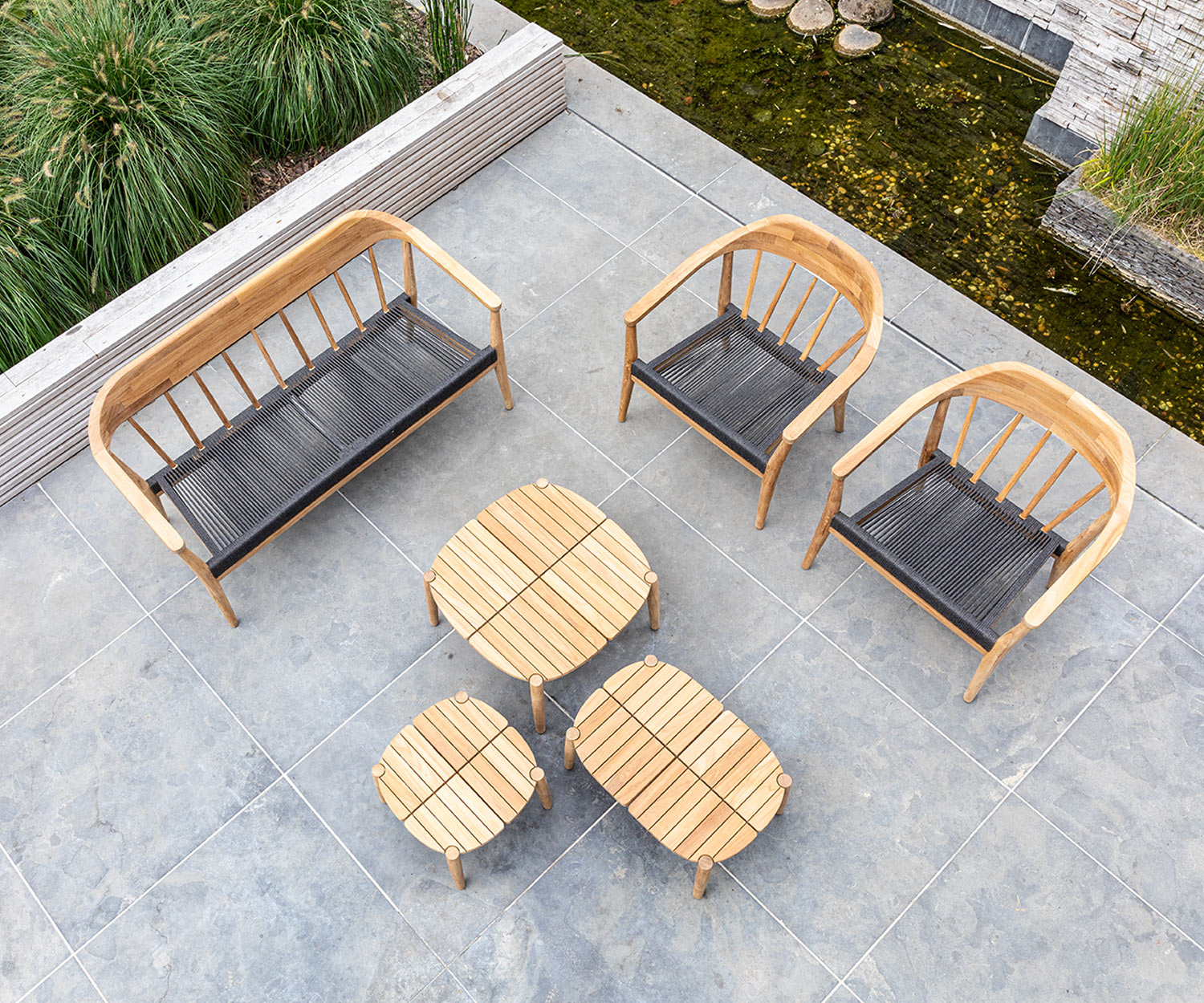 Exclusive Oasiq Copenhagen design coffee table terrace garden teak