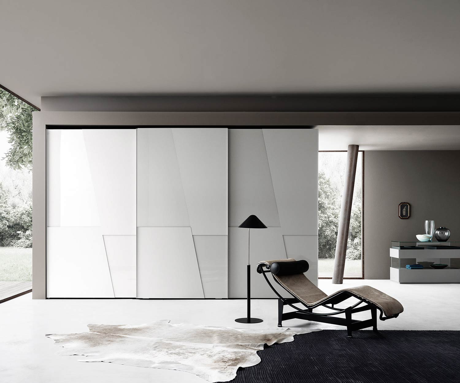 Modern Livitalia Design wardrobe Diagonal with recessed handles
