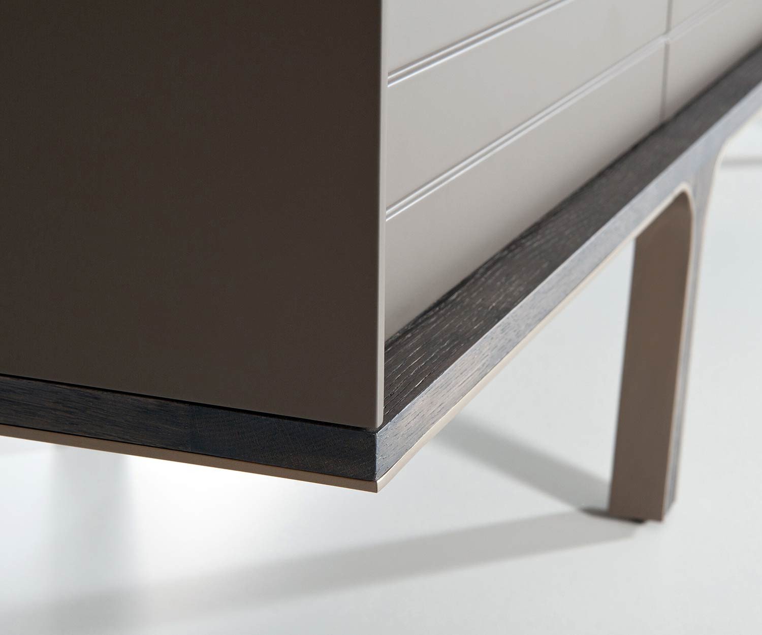 al2 Mobius 002 designer sideboard detail solid wood feet and plinth