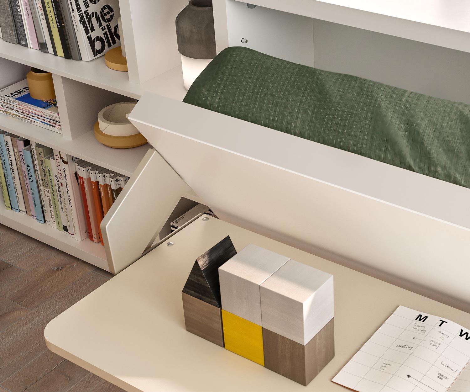 High-quality Clei Kali 90/120 Board Designer foldaway bed with desk 