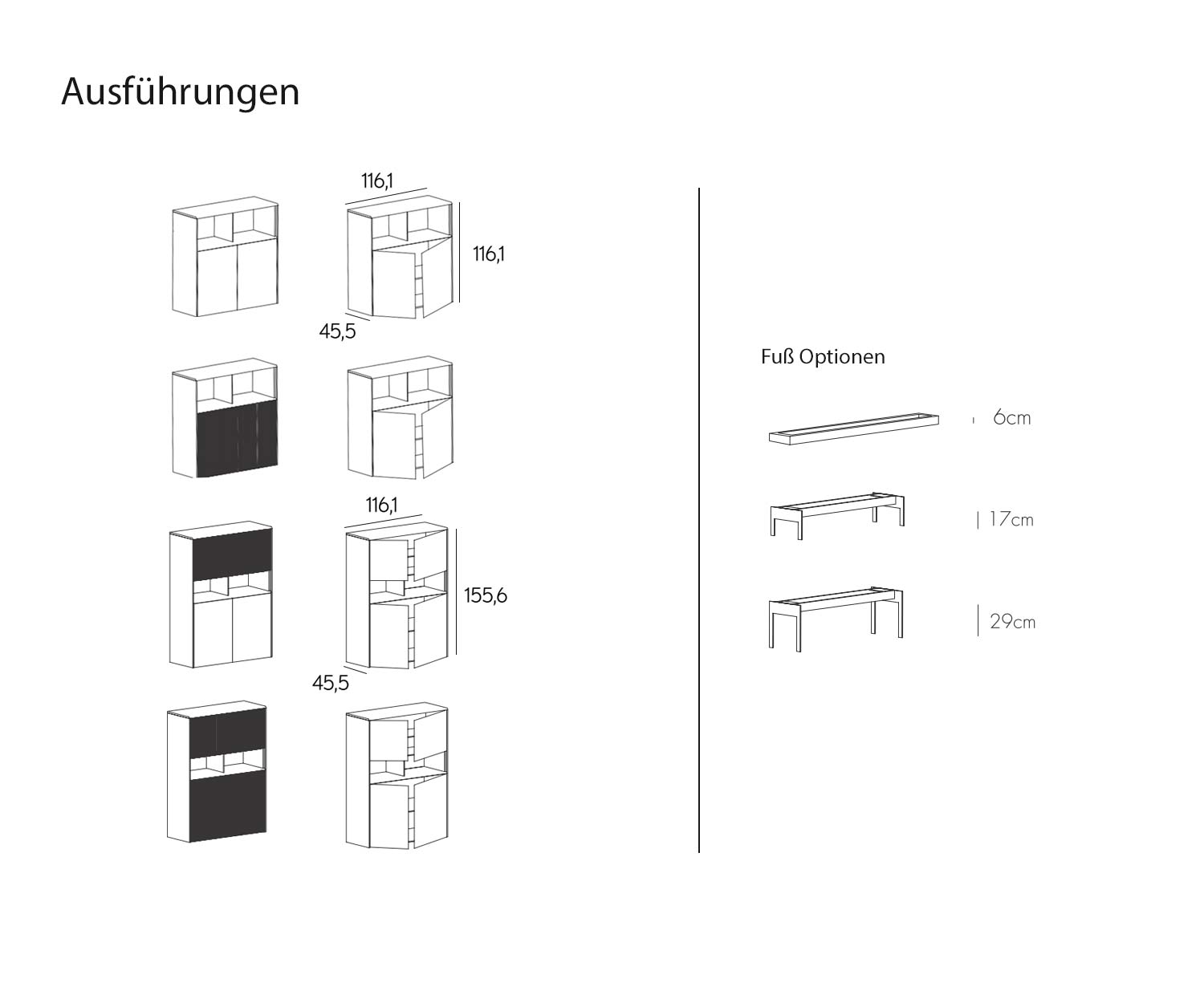 Design highboard Dimensions Scale Sketch Dimensions
