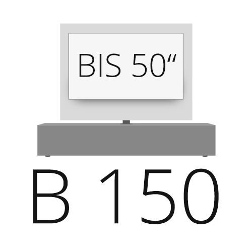 B 150 cm up to 50 inch TV
