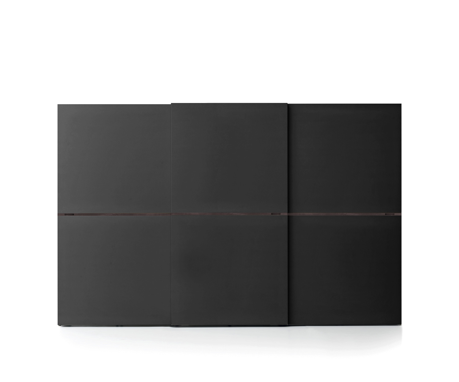 Middle sliding door design wardrobe in black matt