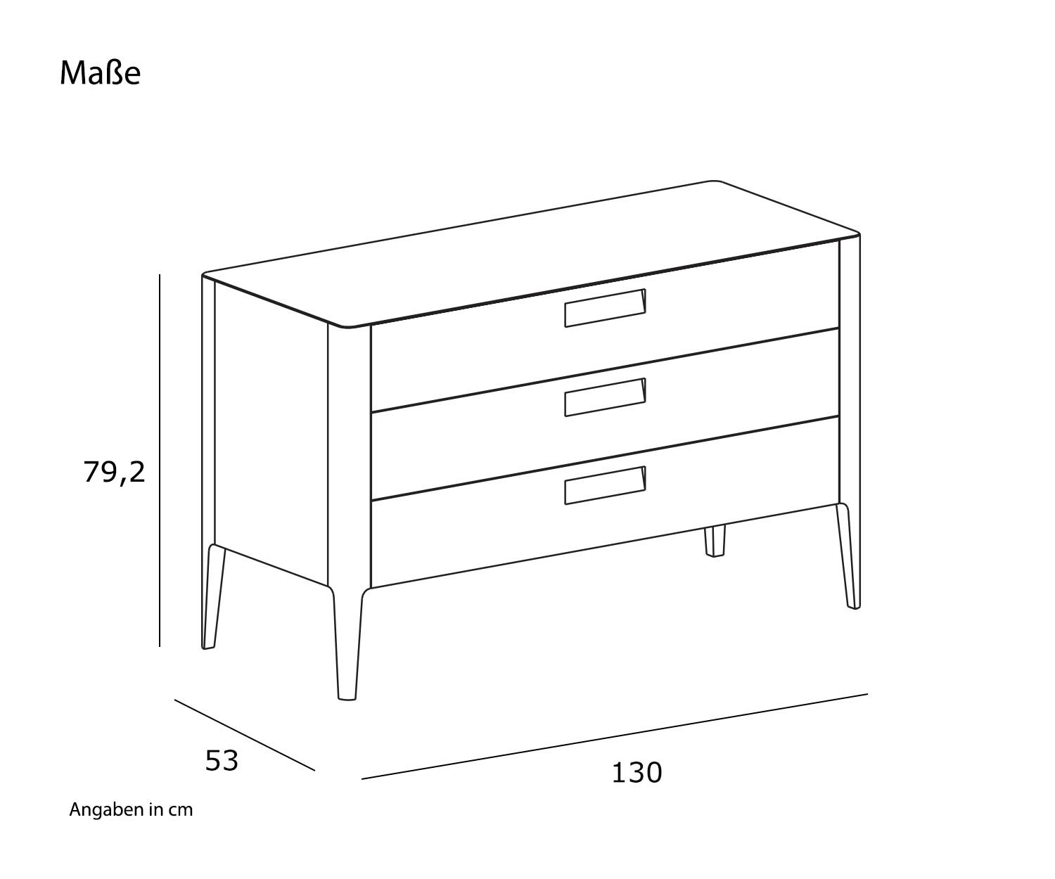 Novamobili Design chest of drawers Giotto Sketch Sizes