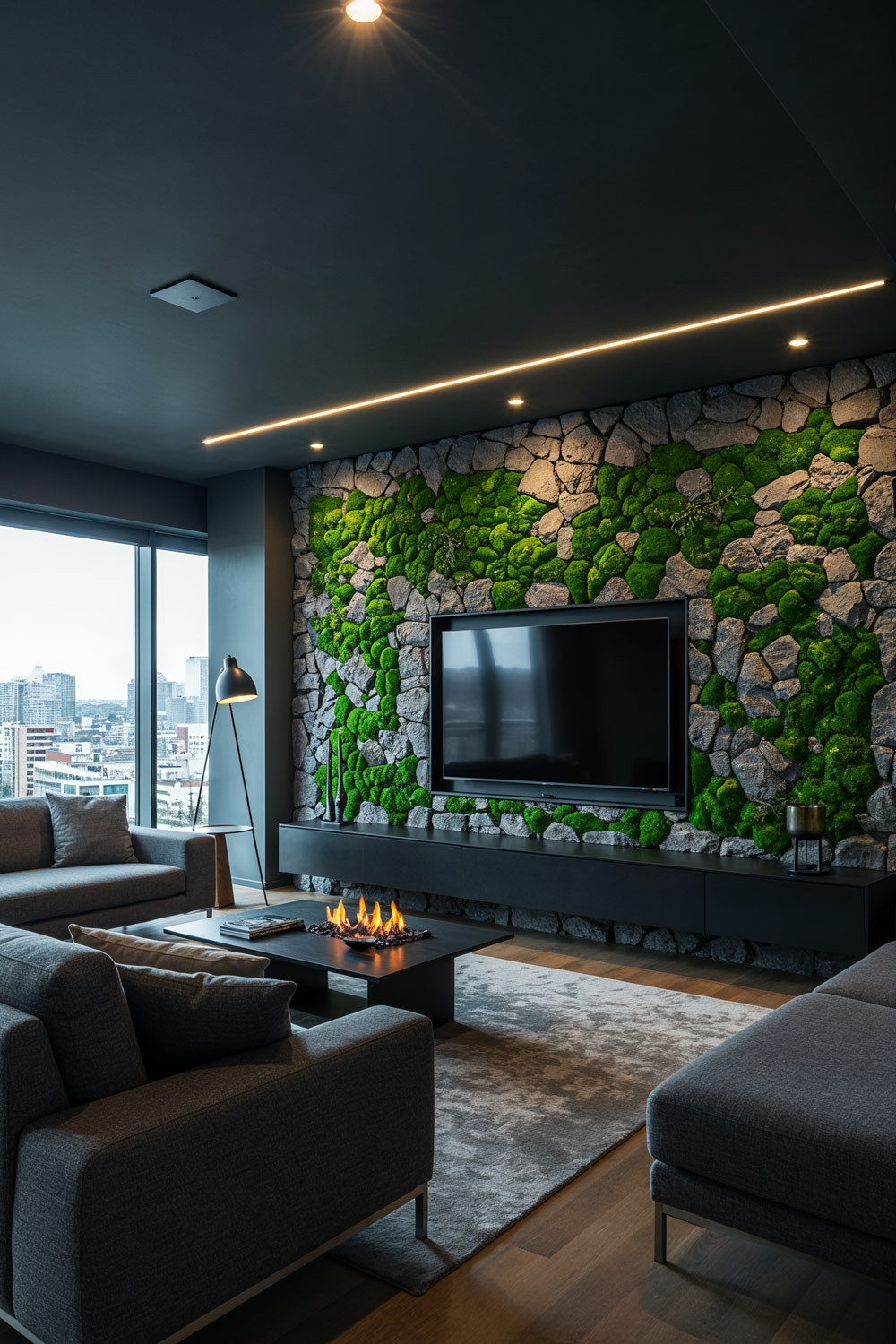 modernes-wohnzimmer-mit-mooswand-als-naturverbundenem-blickfang