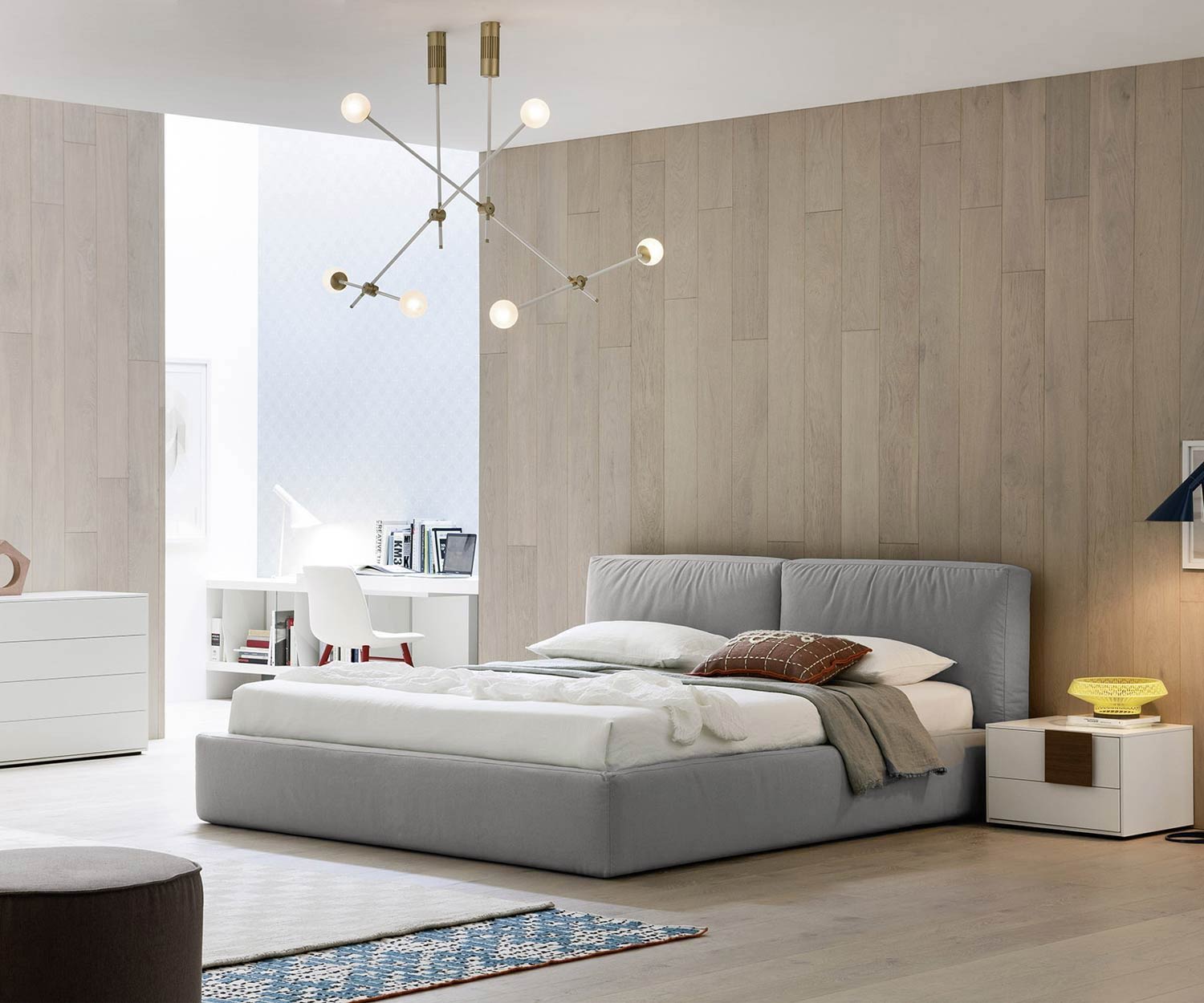 High-quality Novamobili Designer upholstered bed Brick with bed base