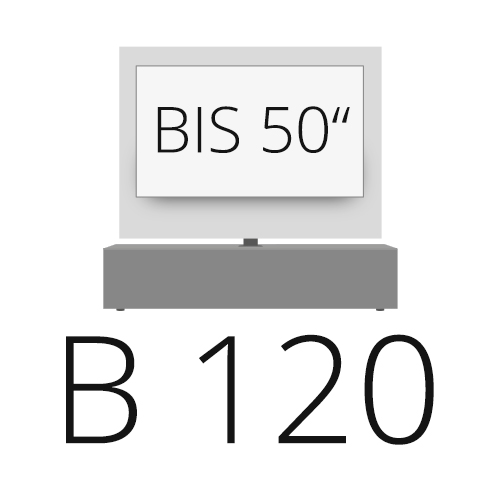 B 120 cm to 50 inch TV