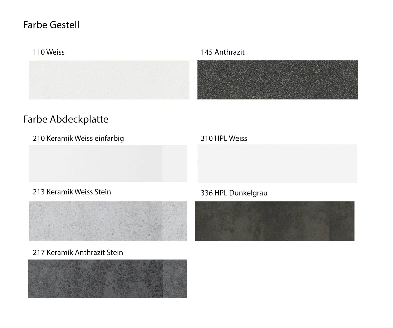 Design garden table Colour sample Colours Frame Table top Anthracite White Dark grey