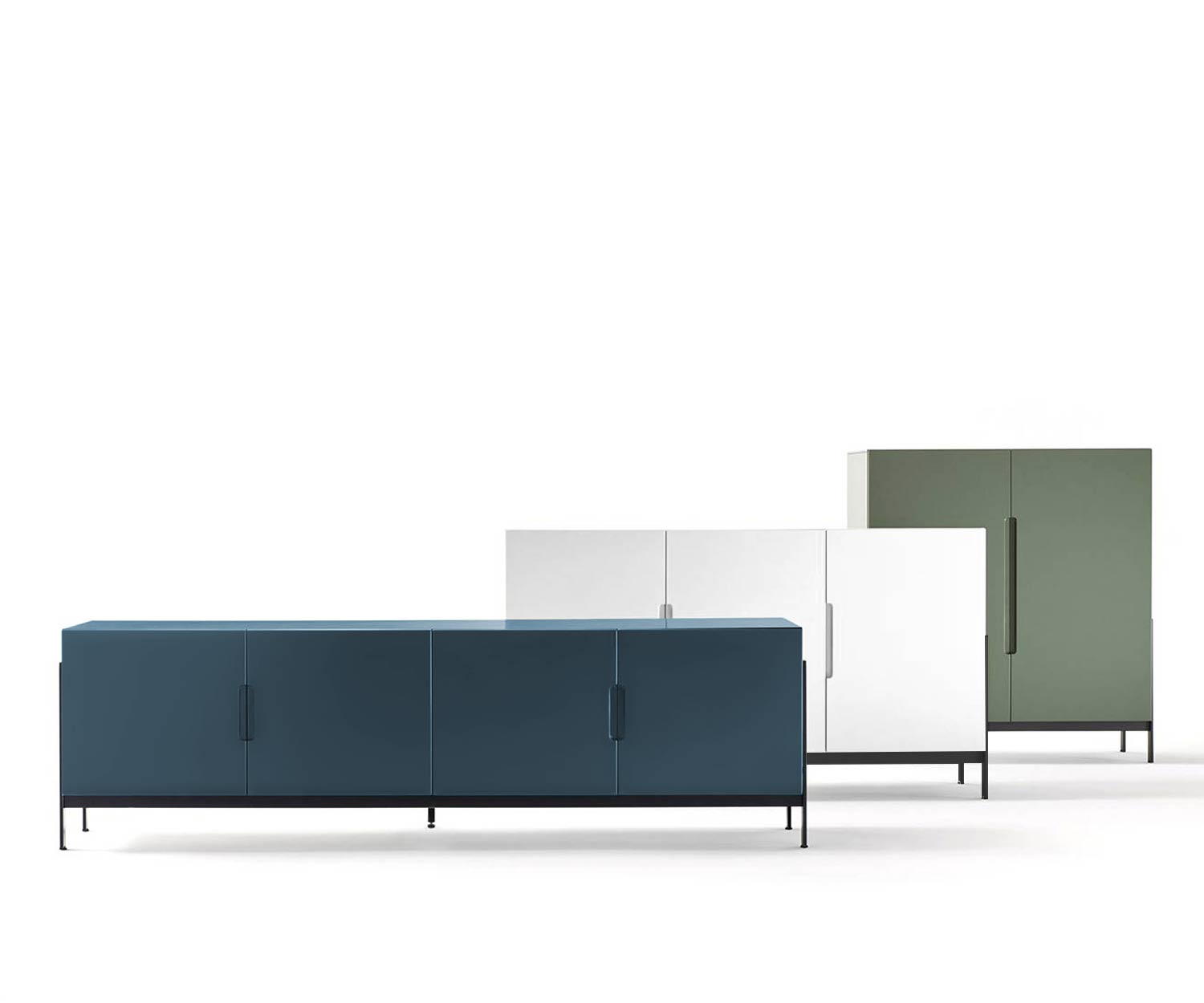 Exclusive Novamobili Design Sideboard Float in three versions Blue White Green