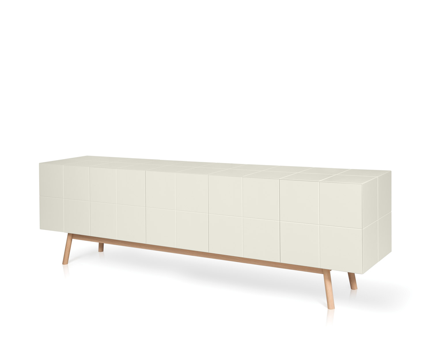 Exclusive al2 Design sideboard MOS I KO 003 B C5 in white with solid feet