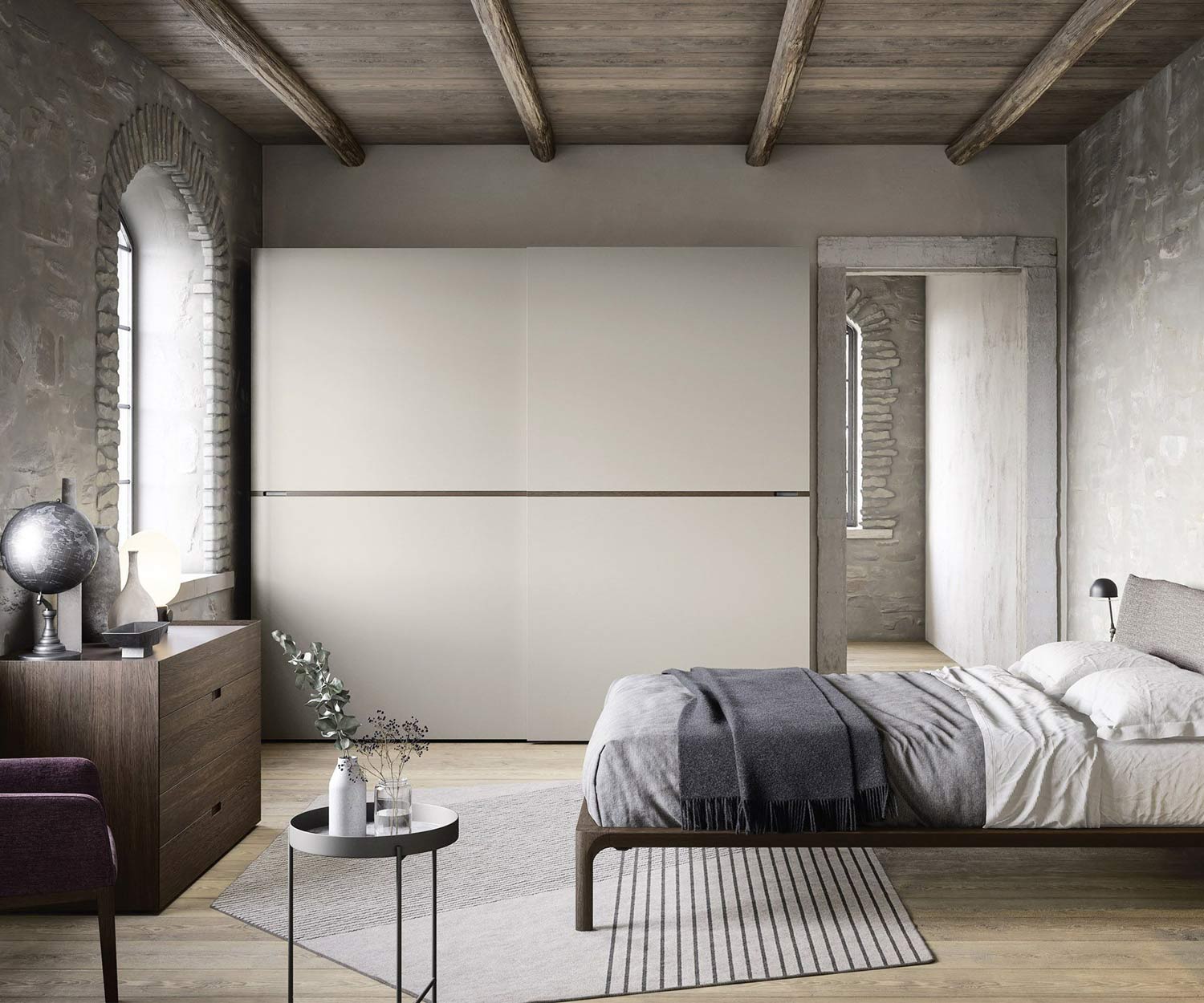 Novamobili Middle wardrobe with sliding doors minimal modern luxury