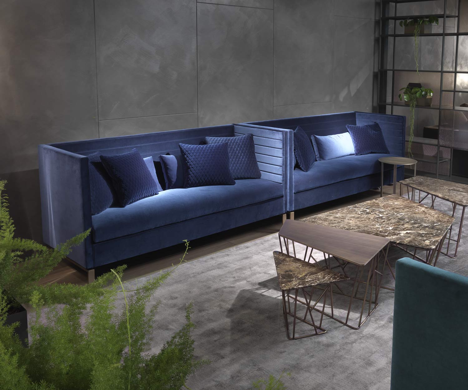 High quality Marelli Office design sofa with high backrest blue