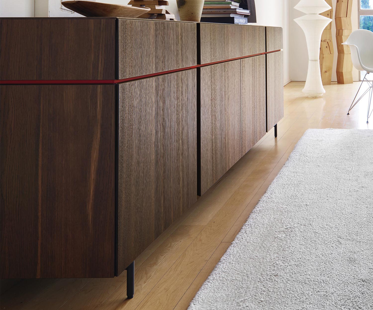 High-quality Livitalia Abaco design sideboard in brown oak side front