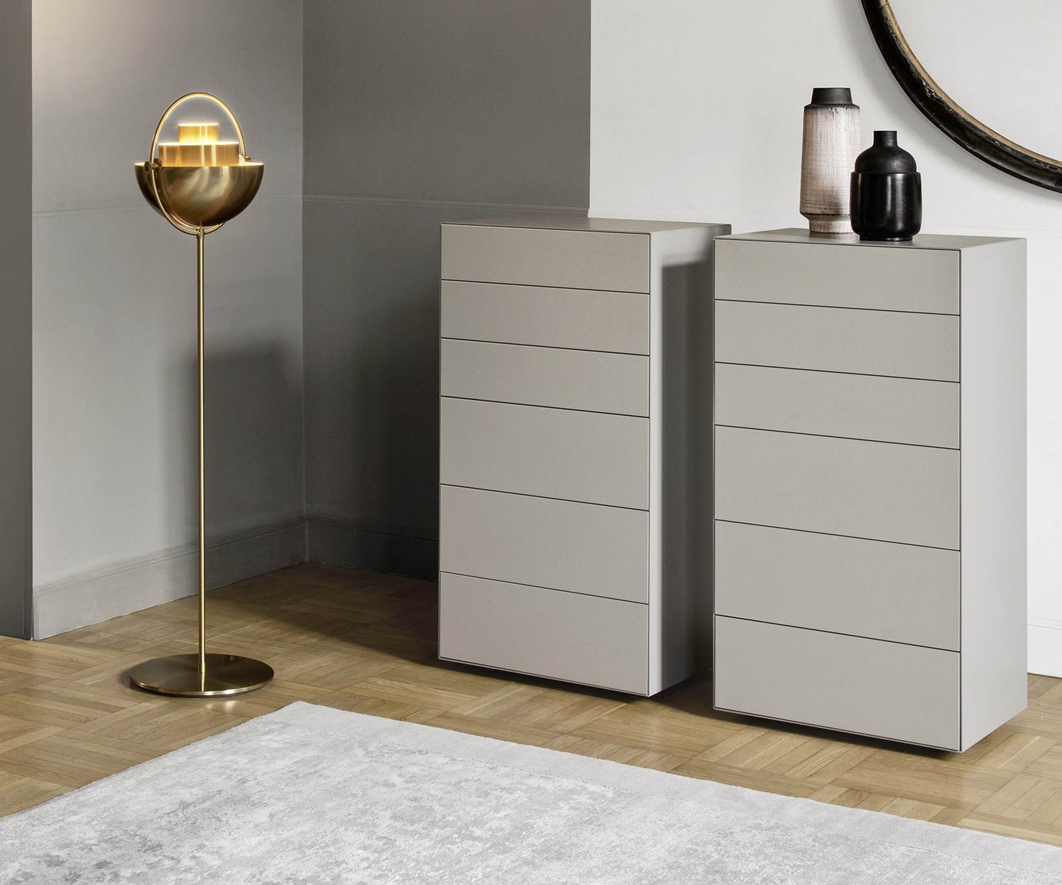 Exclusive Livitalia Ecletto tall chest of drawers 6 handleless drawers