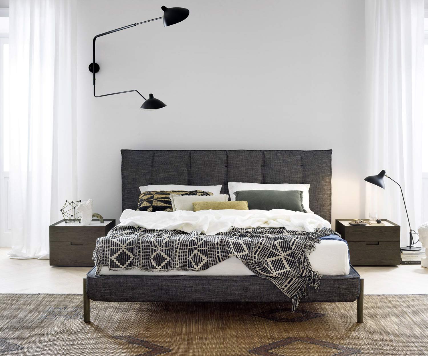 Exclusive Novamobili Design tufted bed in the bedroom