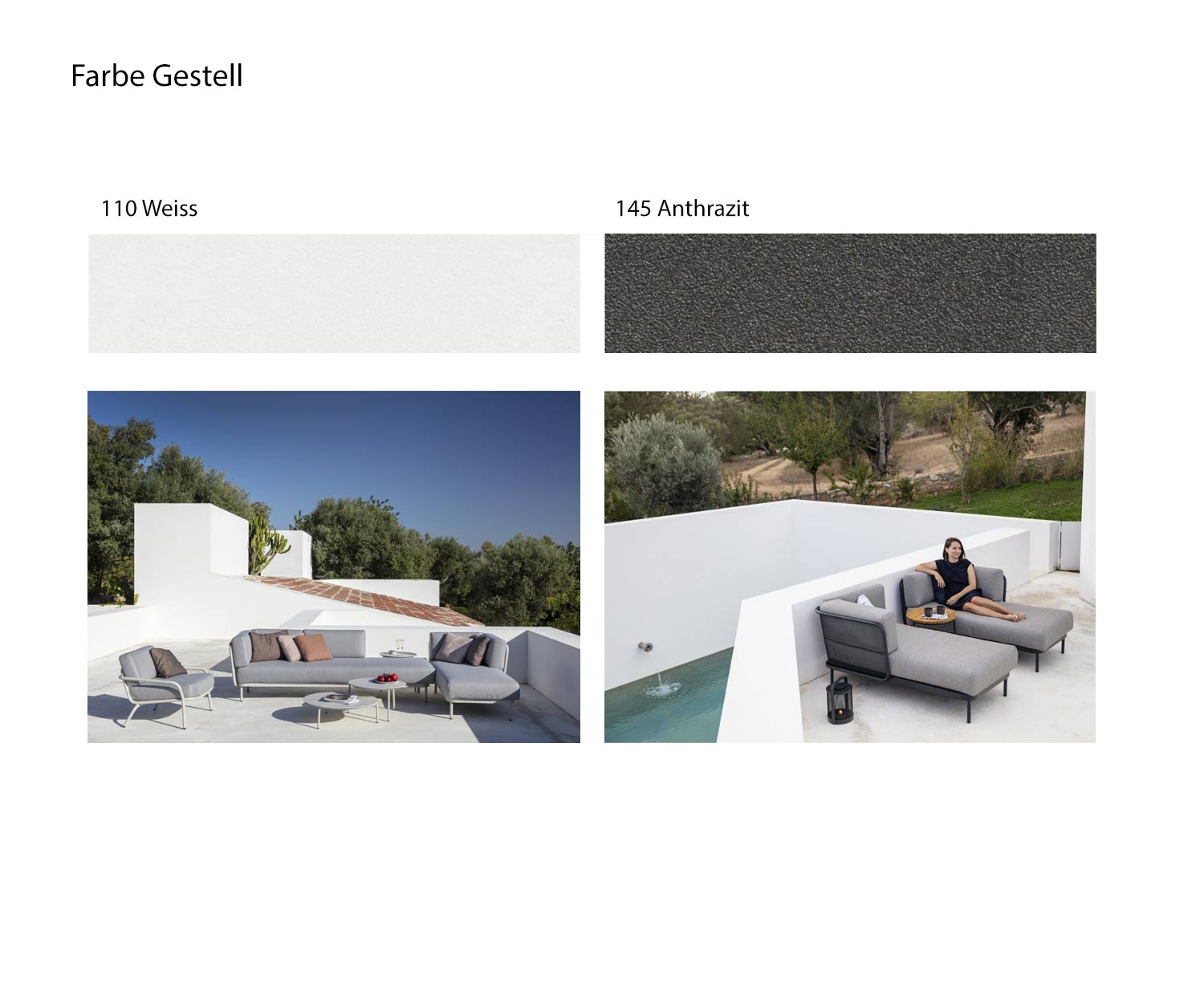 Todus Starling Designer Veranda Sofa Frame Colours White Anthracite
