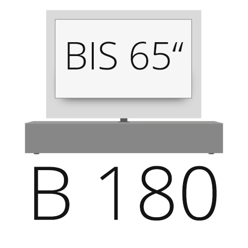 B 180 cm to 65 inch TV